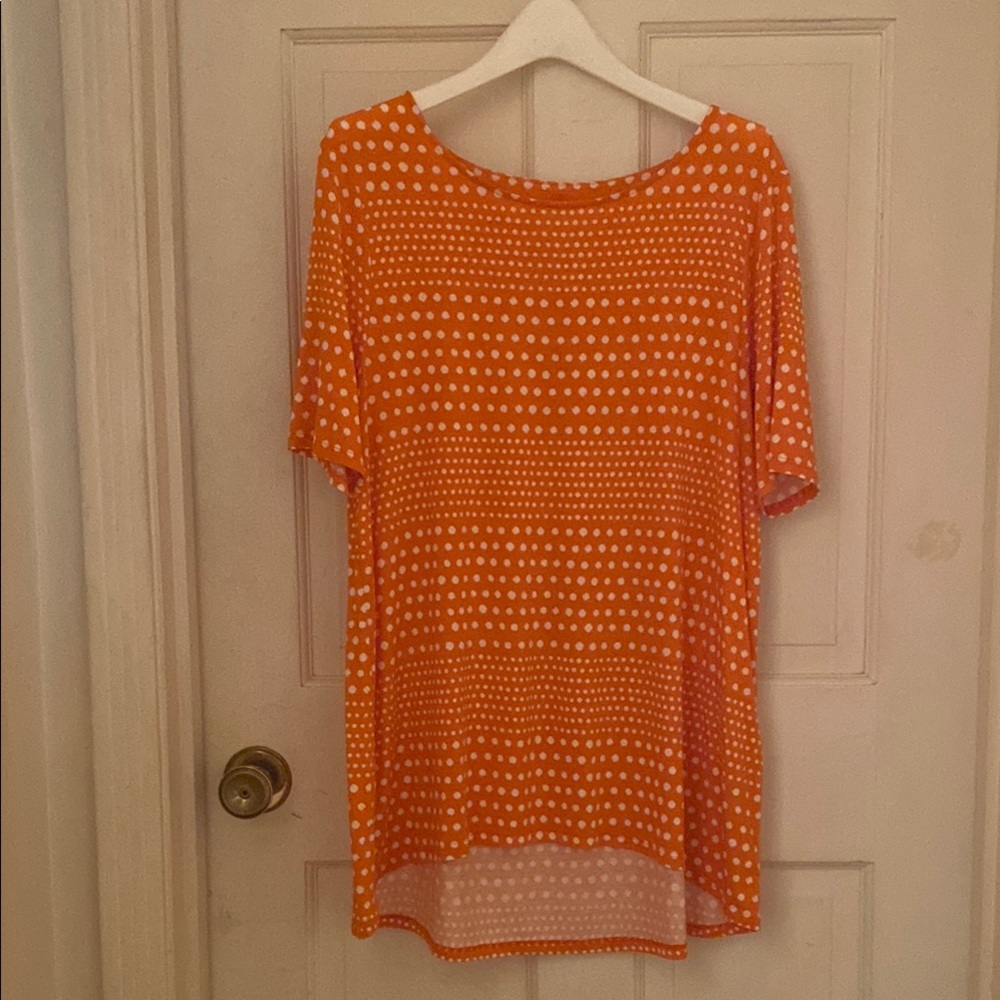 Orange Polka Dot Women's Top